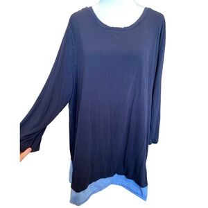 CJ Banks long stretchy top with edge detail 3X